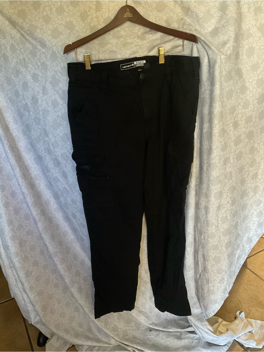 Carhartt Men’s Black Relaxed Cargo Jeans